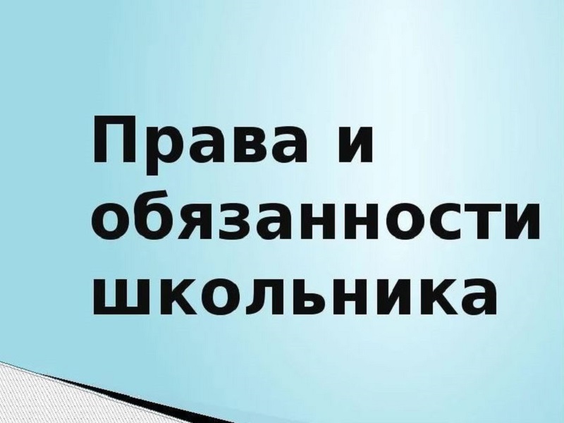 Правила обучения. Права и обязанности учащегося.